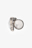 Yves Saint Laurent Silver Toned/White Arty Cocktail Ring Size 8