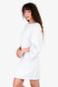 Pre-Loved Chanel™ Light Blue Knit Scalloped Long Sleeved Mini Dress Size 38