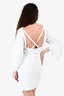Pre-Loved Chanel™ Light Blue Knit Scalloped Long Sleeved Mini Dress Size 38