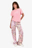 Etro Pink Paisly Print Wide Leg Jeans Size 28