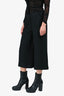 Valentino Black Capri Wide Leg Pants Size 4
