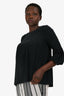 Diane Von Furstenberg Black Silk 3/4 Sleeve Top Size 8