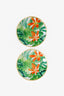 Hermès Green/Orange Passifolia Porcelain Coffee Cup and Saucer Set of 2