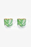 Hermès Green/Orange Passifolia Porcelain Coffee Cup and Saucer Set of 2