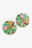 Hermès Green/Orange Passifolia Dessert Plate Set of 2
