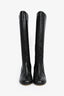 Pre-Loved Chanel™ Black Leather Knee High Boots with Pearl Lucite Heel Size 38