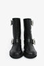Roger Vivier Black Leather Crystal Embellished Buckle Biker Boots Size 37
