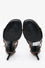 Saint Laurent Brown Leather Studded Heeled Sandals Size 38.5