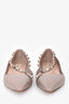 Valentino Nude Leather Asymmetrical Rockstud Flats Size 38.5