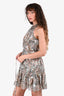 Veronica Beard Pink/Green Paisley Mini Dress with Belt Size 2