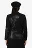 Versace Black Leather Patchwork Single Breasted Blazer Size 40