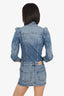 Retrofete Denim Puff Sleeve Mini Dress Size XS