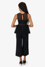 Self-Portrait Black Lace Sleeveless Peplum Jumpsuit Size 0