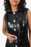 Ronny Kobo Black Patent Leather Crystal Embellished Sleeveless Mini Dress Size XS