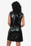 Ronny Kobo Black Patent Leather Crystal Embellished Sleeveless Mini Dress Size XS