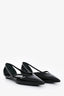 Prada Black Leather Logo Pointed Flats Size 36