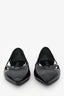 Prada Black Leather Logo Pointed Flats Size 36