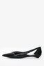 Prada Black Leather Logo Pointed Flats Size 36