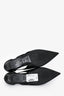 Prada Black Leather Logo Pointed Flats Size 36