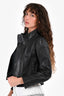 Red Valentino Black Leather Biker Jacket Size 40