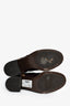 Burberry Brown Leather Check Belted Ankle Boots Size 41