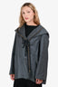 Smythe Grey Asymmetrical Zip Rain Coat Size OS