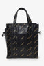 Balenciaga Black Leather/Gold Logo 'Bazar' XS Shopper Tote With Strap