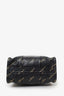 Balenciaga Black Leather/Gold Logo 'Bazar' XS Shopper Tote With Strap