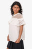 Self-Portrait White Lace Flounce Detail Top Size 10
