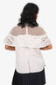 Self-Portrait White Lace Flounce Detail Top Size 10