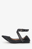 Valentino Black Leather Pointed Ankle Strap Flats Size 36.5 (As is)