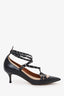 Valentino Black/Nude Leather Strappy Pointed Heels Size 37