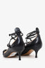 Valentino Black/Nude Leather Strappy Pointed Heels Size 37