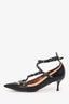 Valentino Black/Nude Leather Strappy Pointed Heels Size 37