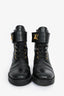 Louis Vuitton Black Leather Twist Logo Combat Boots Size 7.5