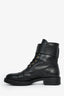 Louis Vuitton Black Leather Twist Logo Combat Boots Size 7.5