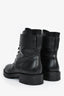 Louis Vuitton Black Leather Twist Logo Combat Boots Size 7.5