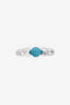 Van Cleef & Arpels 18K White Gold Turquoise Perlée Couleurs Variation Ring Size 54