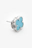 Van Cleef & Arpels 18K White Gold Turquoise Sweet Alhambra Earrings