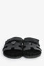 Hermès Black Leather Shearling Chypre Sandals Size 35