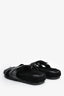 Hermès Black Leather Shearling Chypre Sandals Size 35