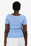 Sandro Blue Ribbed Knit Short Sleeves Top Size 3