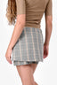 Maje Grey/Yellow Tartan Drawstring Skort Size 40