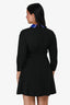 Miu Miu 2017 Black Beaded Flower Dress Size 42