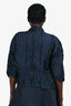 Pleats Please Issey Miyake Navy/Black Striped Pleated Jacket Size 2