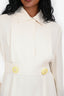 Fendi Cream Silk Button Detail Shirt Dress Size 40