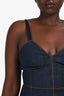 Fendi Navy Denim Stitch Detailed Mini Dress Size 42