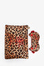 Charlotte Olympia x Agent Provocateur Brown/Red Leopard Print Slipper + Eye Mask + Pouch Set of 3
