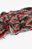 Gucci Red/Green Silk Blend Supreme Scarf