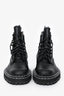 Proenza Schouler Black Leather White Stitch Lace-Up Ankle Boots Size 35